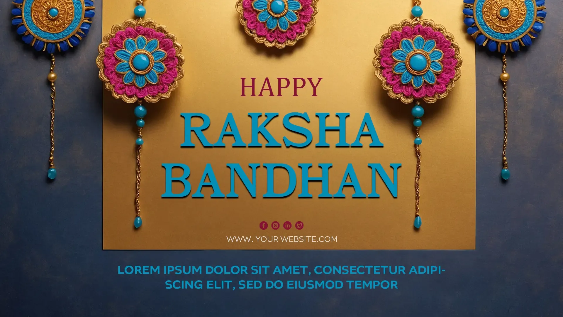 Beautiful Raksha Bandhan Greeting Template PSD image